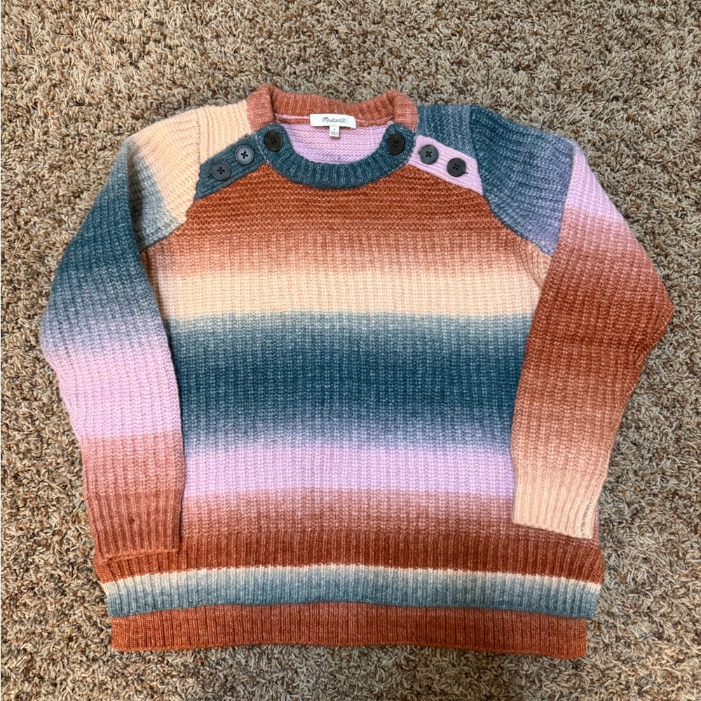 Madewell Women's Striped Sweater in Pink, Blue, and Brown